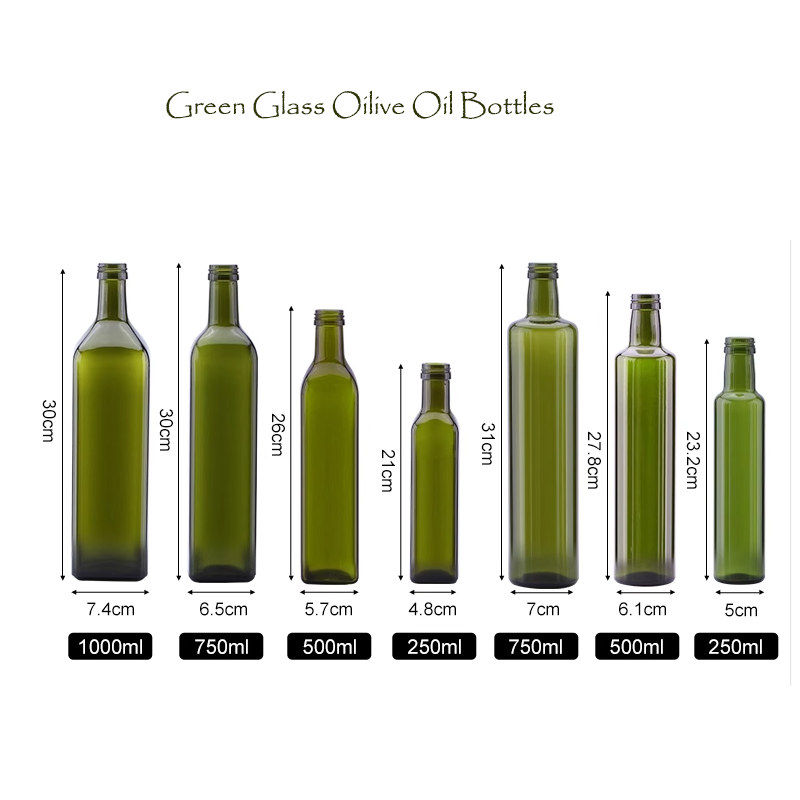 размеры бутылок оливкового масла из зеленого стекла