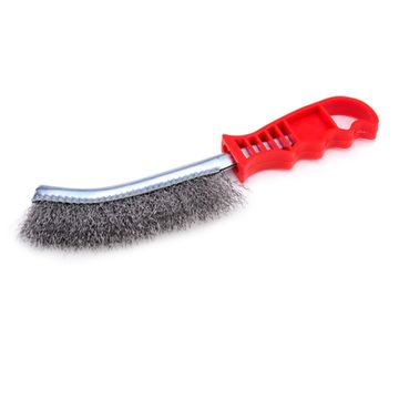 Brosse métallique professionnelle en fil de cuivre, longue poignée en plastique, brosse métallique en laiton 