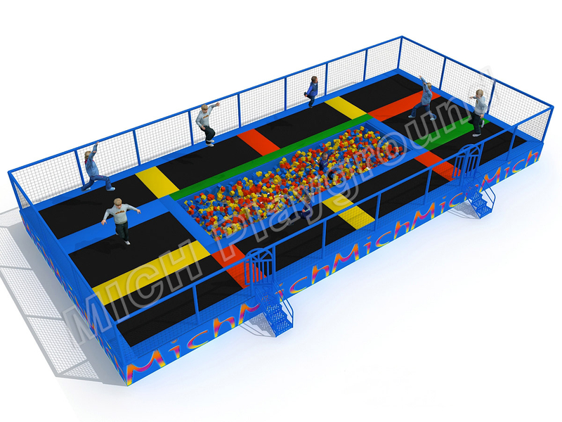 Set trampolin lompat bingkai kustom yang kuat