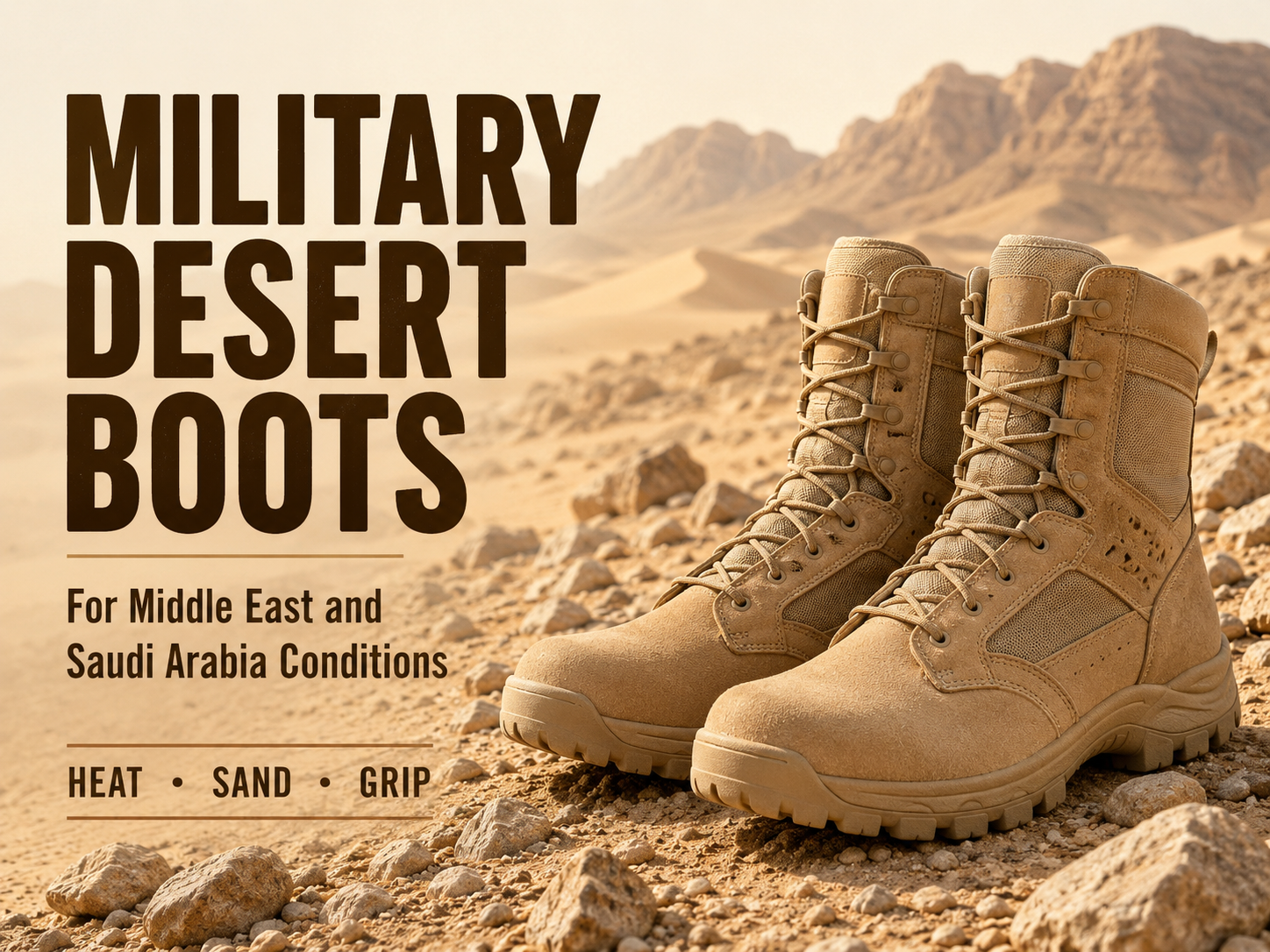 Botas militares de desierto para las condiciones de Oriente Medio y Arabia Saudita
