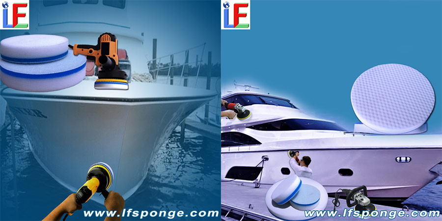 Boat buffing foam polish pads