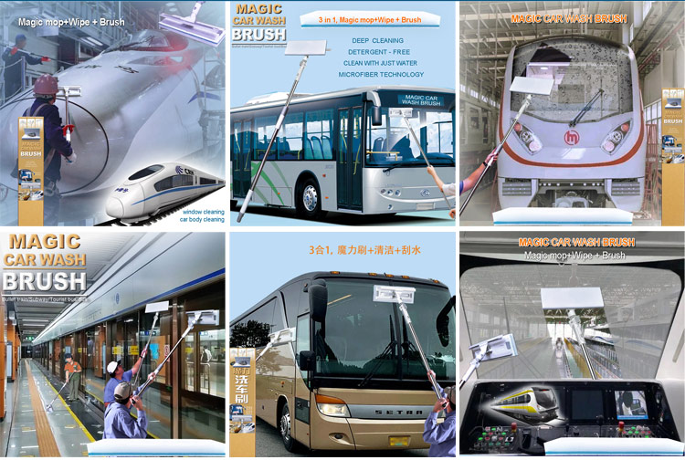 cleaning bus body and window magic car bush 