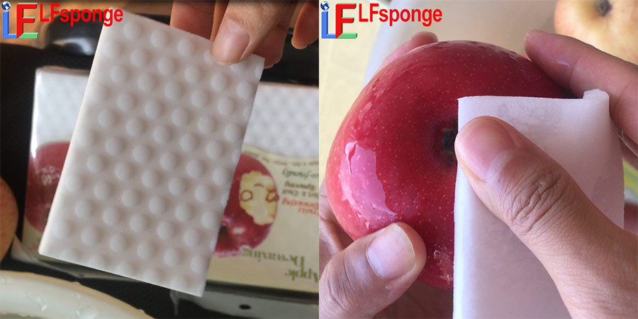 Melamine sponge On Fruit Cleaning