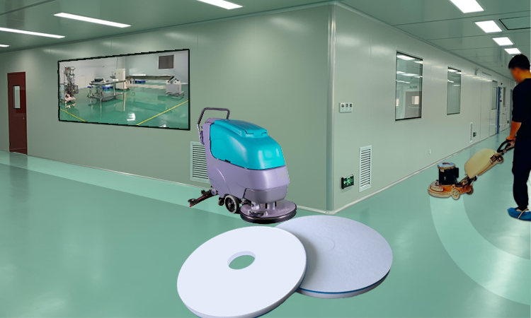 Process Debris Cleaning in Cleanrooms - Cleanroom Floor Cleaning Scrubber Pad - Fleece Fabric Melamine Floor Pad