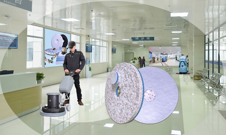 Compatible with Hospital-Specific Floor Scrubbers - Hospital Floor Cleaning Scrubber Pad - Fleence Fabric Combo Melamine Square Floor Pad.jpg