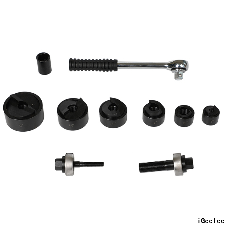 iGeelee Portable Knockout Punch Kit CC60 range from 1/2 to 2 inch, with dies of 1/2", 3/4", 1