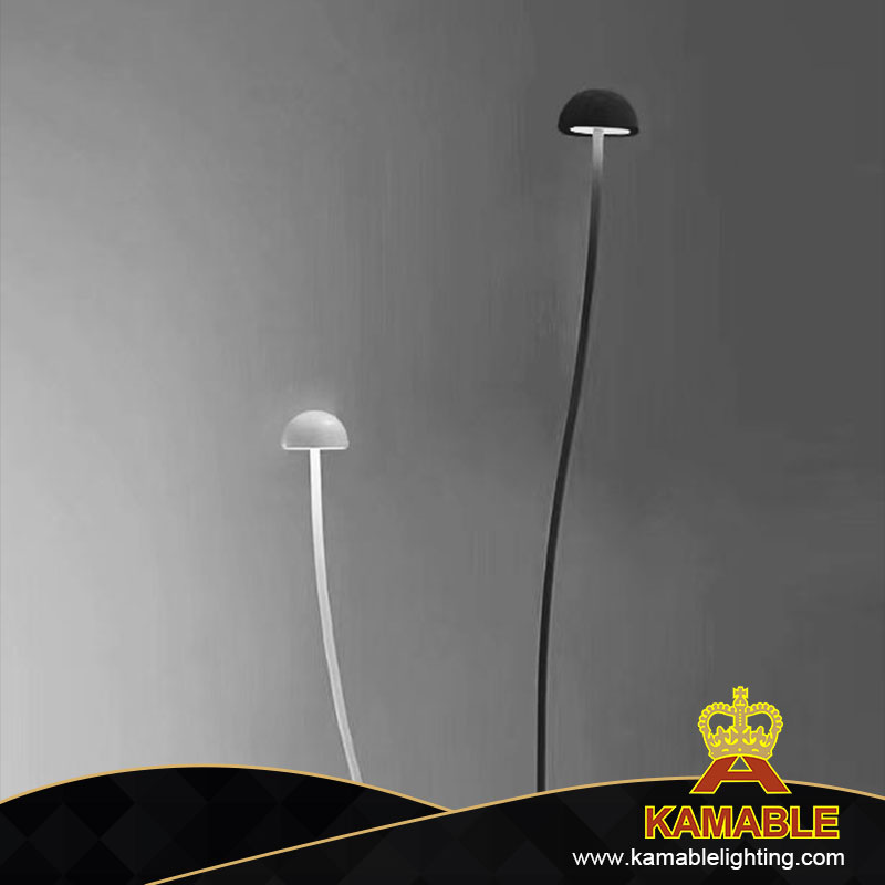 Симпатичный красивый гриб из белого металла, современный стоячий садовый светильник для лужайки (KH1309-600)