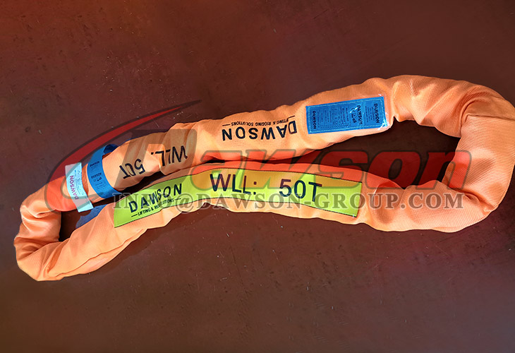 Eslingas redondas de poli&eacute;ster WLL 50T, eslingas de elevaci&oacute;n de servicio pesado 50000 KG - Dawson Group Ltd. - Fabricante, proveedor, f&aacute;brica de China