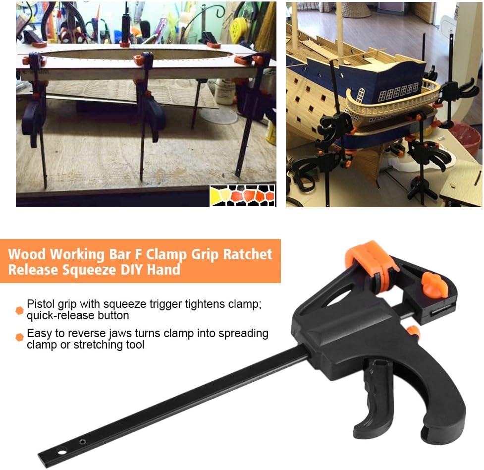 Plastic 12 inch Adjustable Bar Clamping F Clamp Woodworking Plier Squeeze Action Clamp