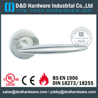 Tirador de puerta clásico de acero inoxidable con roseta redonda para puerta exterior - DDSH157