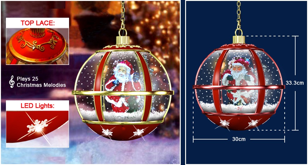 Lh30033e Gs11 Hanging Snowglobe Lamp Snowman Inside With Eight Led If You Prefer The Top Lace And Led Lights Around Bottom Can Be Canceled 11 Customer S Designs Are Available