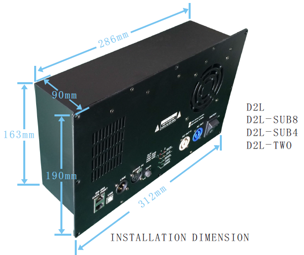 D2L 2 Channel Class D 900W Módulo Amplificador com DSP