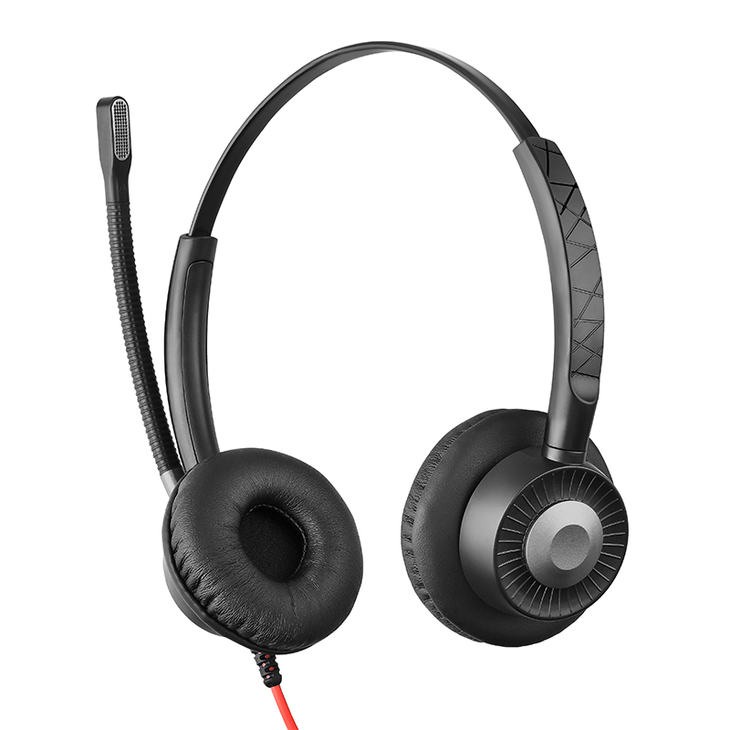 High-Quality Dual Ear Headset with Mic, Compatible with PC, Mobile Phone, VoIP Systems U29
