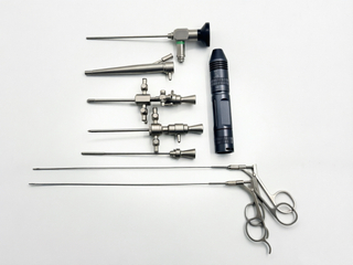 0deg 2.7mm Veterinary Otoscope with Portable LED Light Handle, Sheath and Forceps