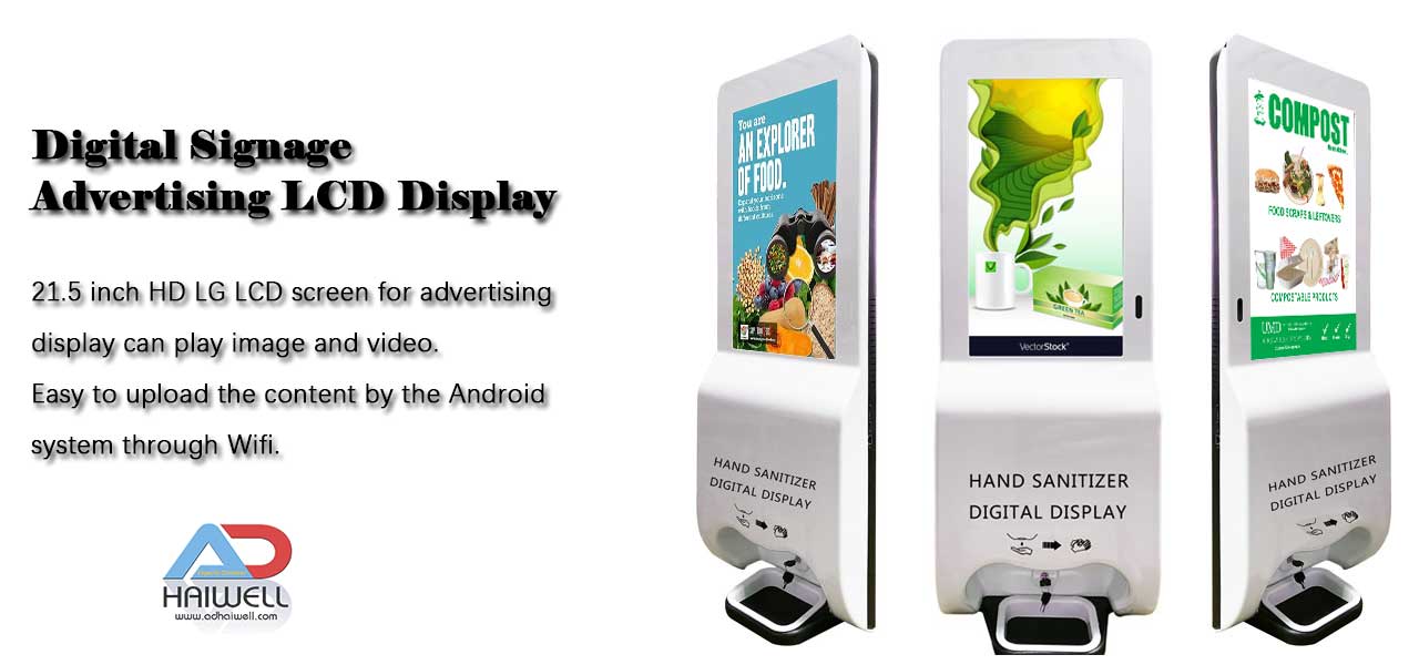 Digital-Signage-Werbung-LCD-Display-Händedesinfektionsmittel