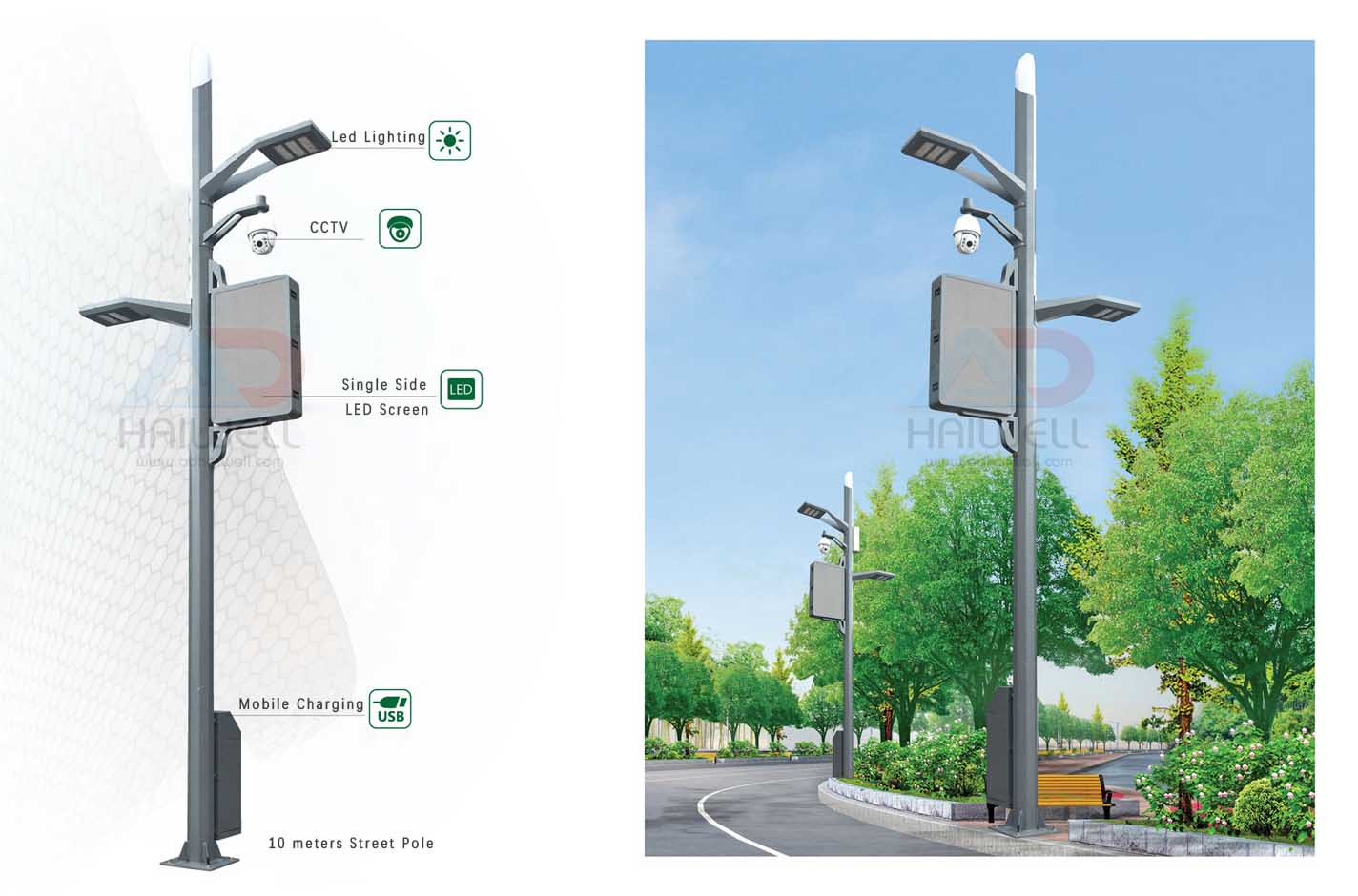Smart City Straßenlaterne LED-Beleuchtung