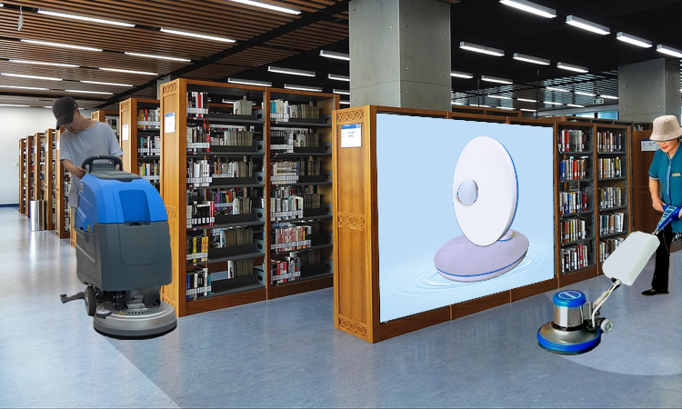 Non-Scratching to Floors - Fleece Fabric Melamine Floor Pad for Library Cleaning