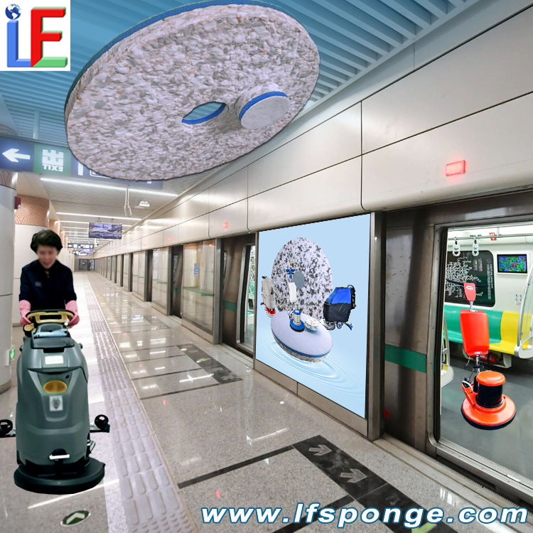 Subway Platform & Waiting Area Cleaning Fleece Combo Melamine Floor Pad