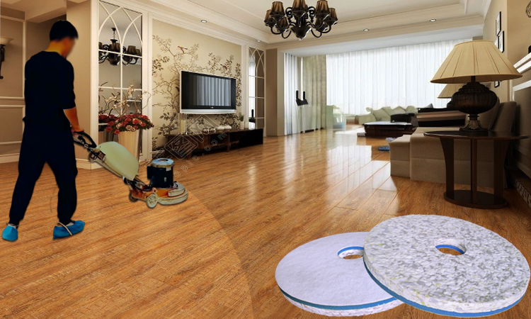 Compatible with Household Floor Scrubbers - Domestic Household Floor Cleaning Scrubber Pad - Fleence Fabric Combo Melamine Floor Pad.jpg