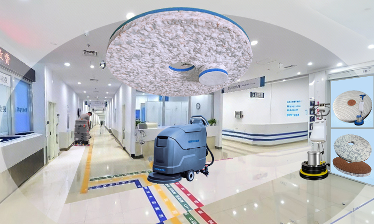 Repairs Fine Scratches from Wheelchair Movement - Hospital Floor Cleaning Scrubber Pad - Fleence Fabric Combo Melamine Square Floor Pad.jpg
