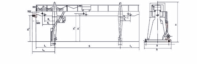 kuangshan A type double girder crane