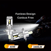 Global compact 40W H4 3400LM fanless car LED headlight bulb 