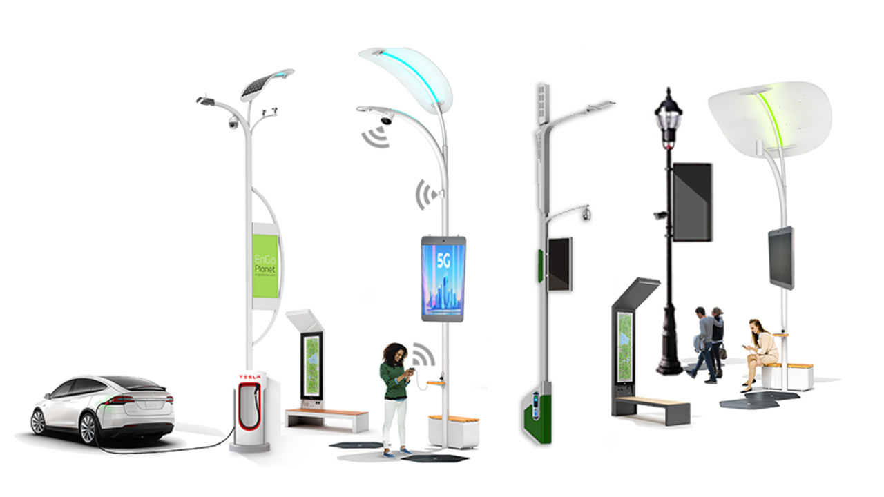 Intelligent-Street-Beleuchtung-Pol-LED-Bildschirm