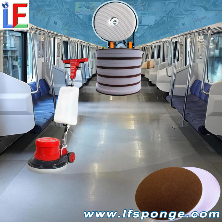 Compressed Melamine Round Floor Pad for Subway Car Floor Cleaning