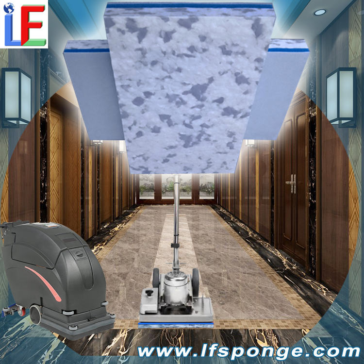 Commercial Corridor Floor Cleaning Rectangular Fleece Combo Melamine Pad