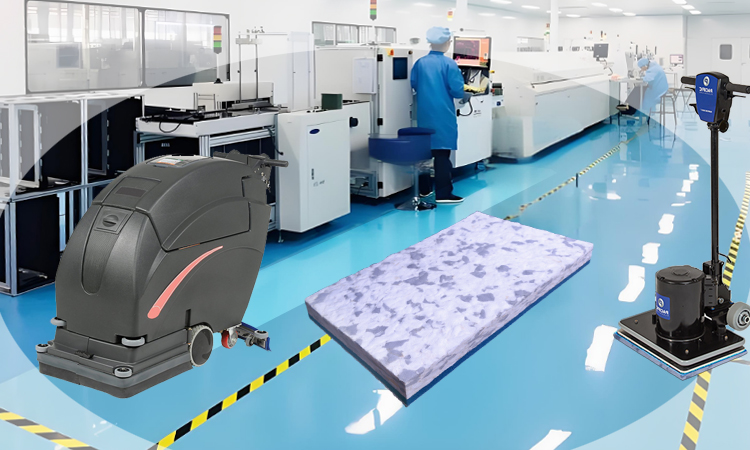 Cleanroom Epoxy Floor Cleaning Scrubber Pad - Fleece Fabric Composite Combo Melamine Rectangular Floor Pad.jpg