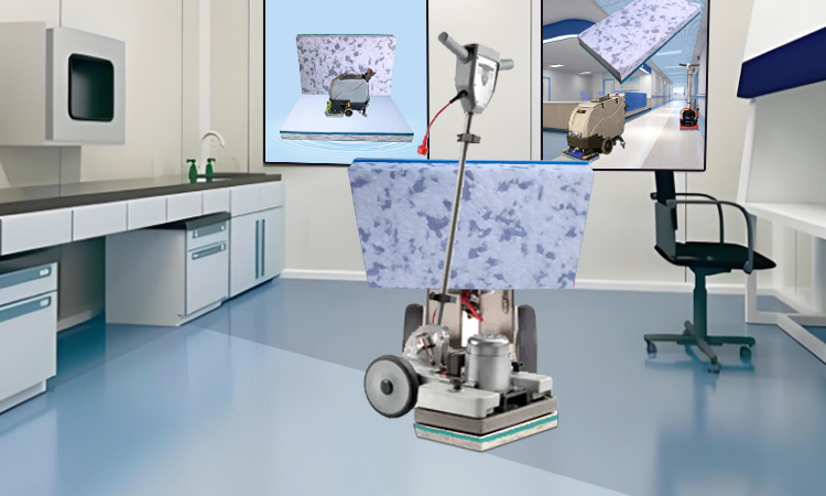Hospital Epoxy Floor Cleaning Scrubber Pad - Fleence Fabric Combo Melamine Square Floor Pad.jpg