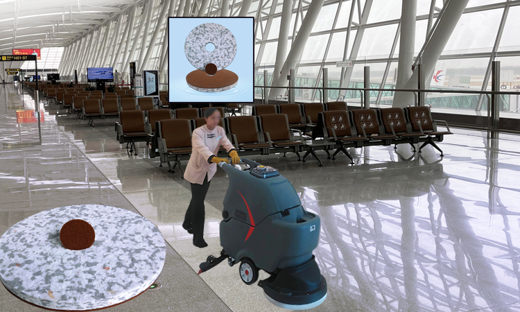 Cleaning pad for marble floors in airport rest areas - combo melamine floor pad.jpg