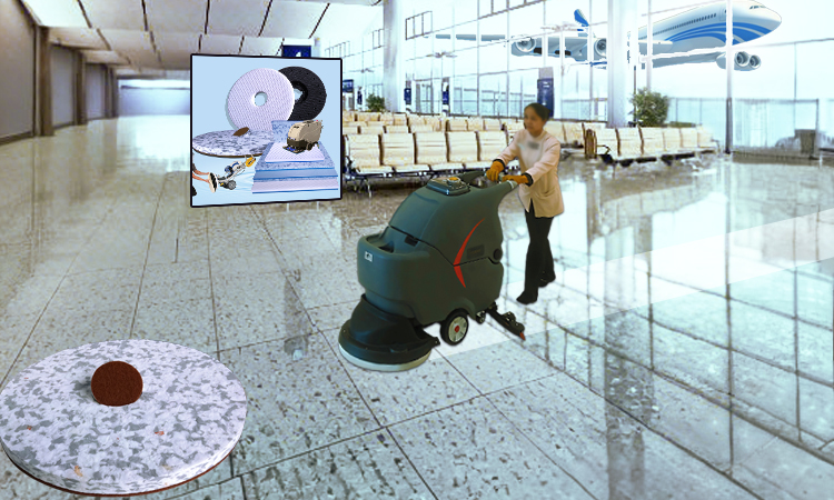 Luggage scratch fading cleaning pad for anti-slip tiles in airport passages - combo melamine floor pad.jpg