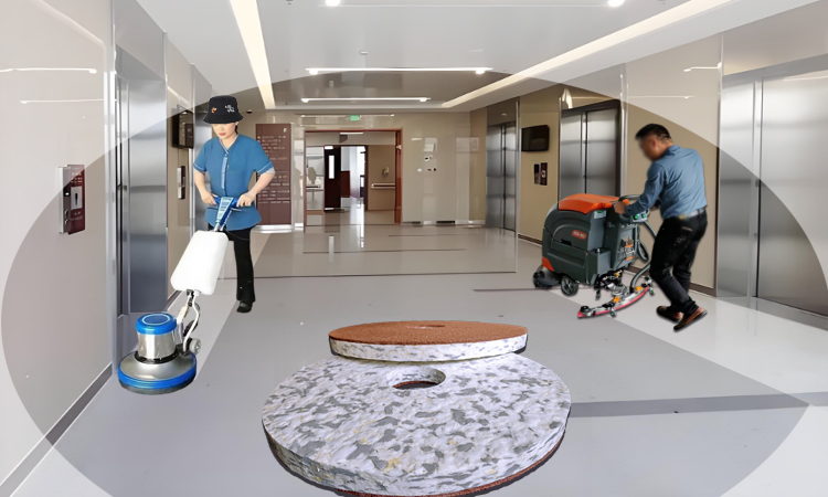 Reducing Fine Floor Scratches - Office Building Floor Cleaning Scrubber Pad - Combo Melamine Floor Pad, Physical Stain Remova.jpg