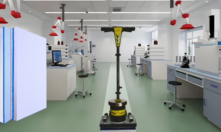 Hydrochloric Acid Stain Absorption Cleaning Pad for Corrosion-Resistant Epoxy Floors in Chemical Laboratories - Fleece Fabric Melamine Square Floor Pad.jpg