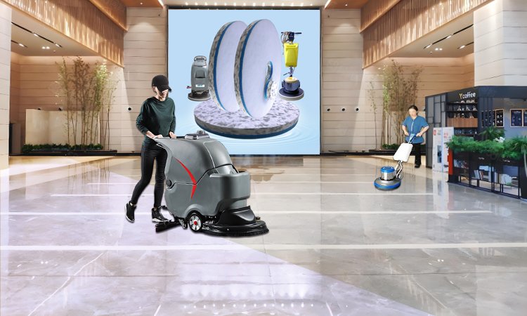 Lobby Marble Cleaning & Corrosion Protection - Office Building Floor Cleaning Scrubber Pad - Fleence Fabric Combo Melamine Square Floor Pad.jpg