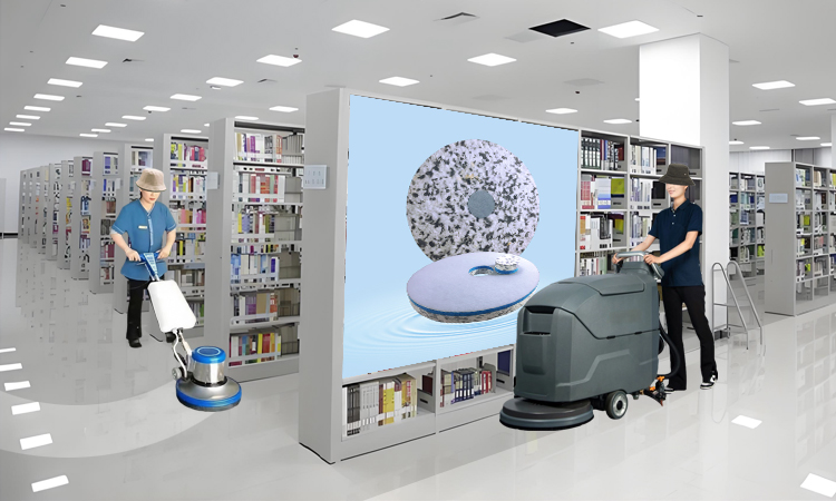 Scratch-Resistant Cleaning Pad for Library Floors - Fleence Fabric Combo Melamine Floor Pad.jpg