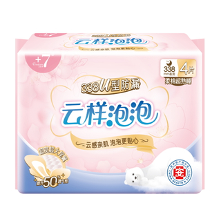 Goodcare+7®云样泡泡柔棉超熟睡338mm卫生巾4片装