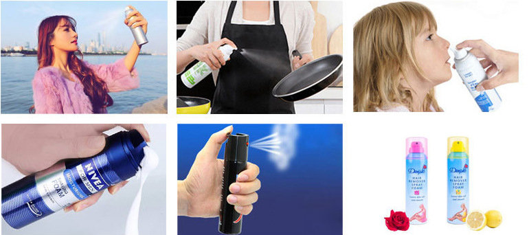 भल्भ एरोसोल भरिने मेसिन अनुप्रयोग उत्पादनहरूमा झोला