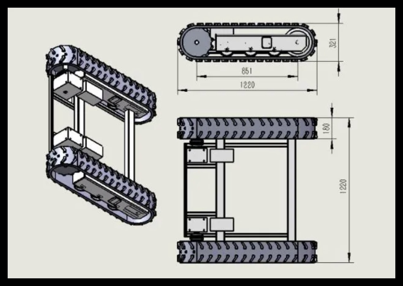 Remote Control Stair Climbing Robot High Speed Ugv Crawler Chassis Large Tracked Vehicle Rubber Tracked Crawler Platform