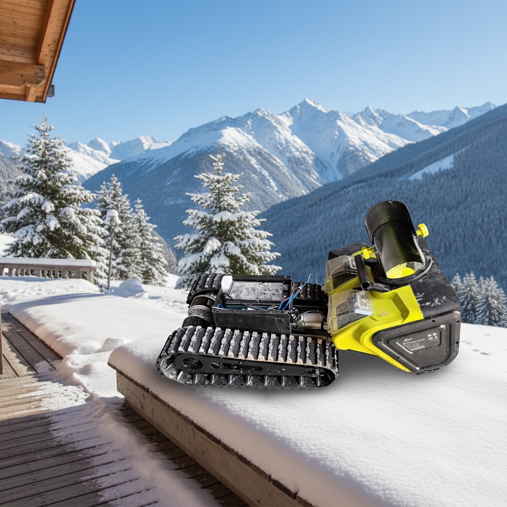 Electric Tracked Remote Control Snow Thrower Snow Removal Snow Sweeper Tracked Snowplow 