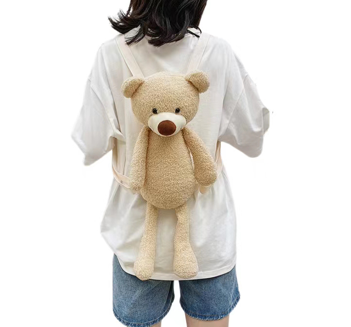 Bear Plush Toy Backpack Plush Handbag Plush Diagonal Bag