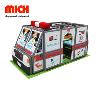 Ambulance Car Theme Indoor Soft Mobile Playground para crianças