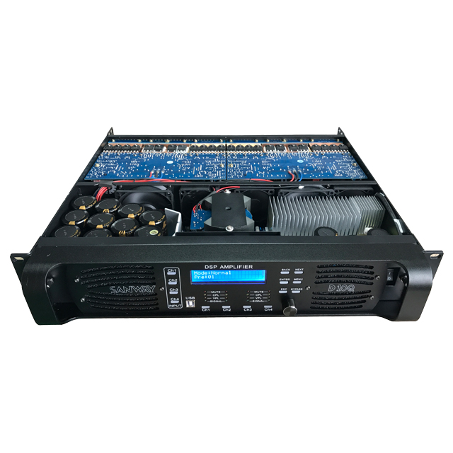 Amplificateur de puissance DSP audio D10Q 4CH audio numérique avec Ethernet