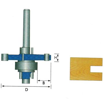 Fraise à rainurer à 3 ailes (roulement 22 mm) pour couper le bois