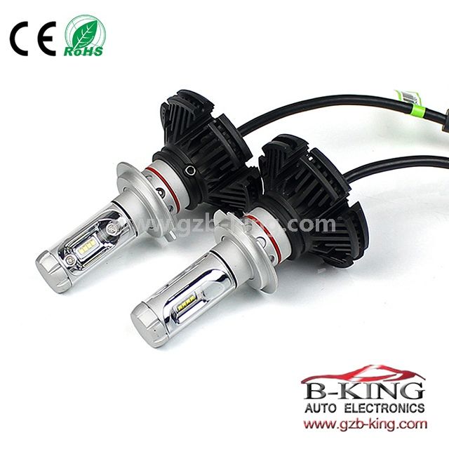 Fanless 6000lm 7S H7 ZES Chip Car LED Headlight Bulb 3000K 6500K 8000K