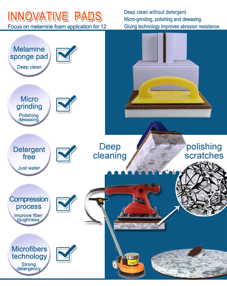 melamine polishing pad feature