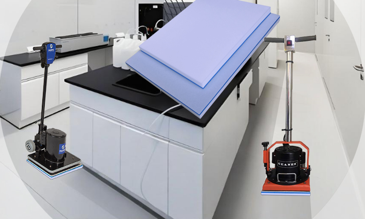 Corrosion-Resistant Cleaning Pad for Laboratory Floors - Fleece Fabric Melamine Square Floor Pad.jpg