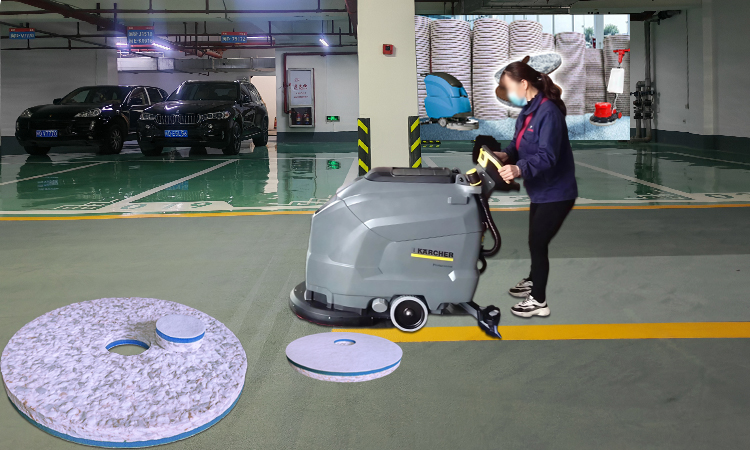 Removes Engine Oil & Antifreeze Leakage Marks - Garage Floor Cleaning Scrubber Pad - Fleence Fabric Combo Melamine Floor Pad.jpg