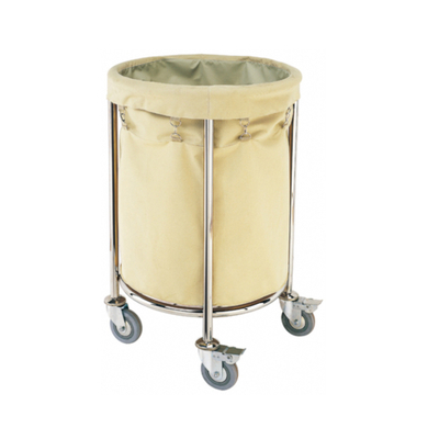 trolley fw laundry linen hospital hotel guest wheels stainless four round steel three cart